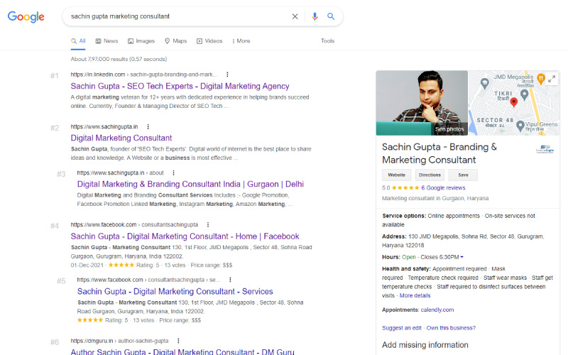 Google My Business Local SEO Profile